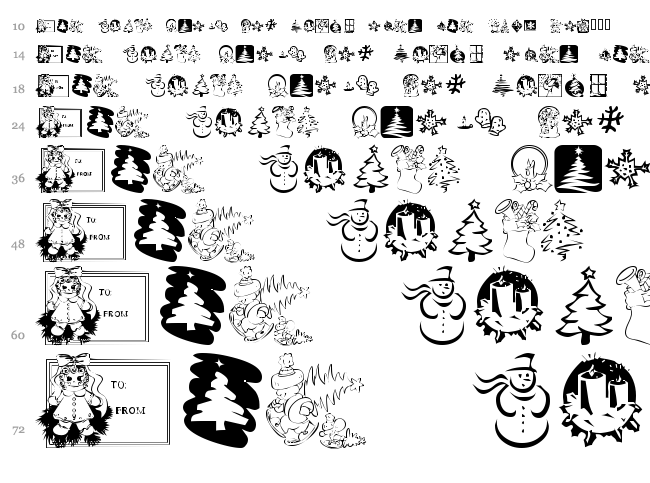 KR Christmas 2001 font waterfall